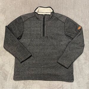 Orvis Sherpa Lined 1/4 Zip Pullover Men’s Large Gray Black  Classic Collection